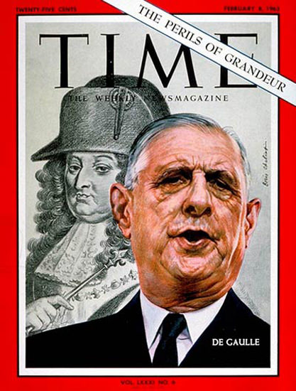 1963 02 Charles Degaulle France Copyright Time Magazine Mad Men Art