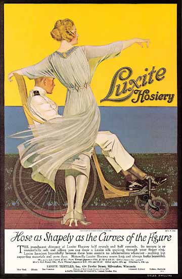 Luxite Hosiery Sharply As The Curves 1919 Coles Phillips Mad Men Art