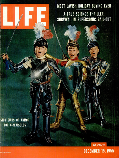 100 Dollar Suits of Armor for Kids 19 Dec 1955 Copyright Life Magazine | Life Magazine Color Photo Covers 1937-1970