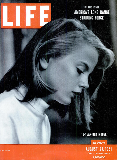 13-Year-Old Model 27 Aug 1951 Copyright Life Magazine | Life Magazine BW Photo Covers 1936-1970