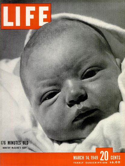 176 Minutes old 14 Mar 1949 Copyright Life Magazine | Life Magazine BW Photo Covers 1936-1970