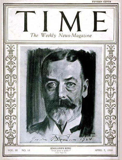 1924-04 King George V Copyright Time Magazine | Time Magazine Covers 1923-1970