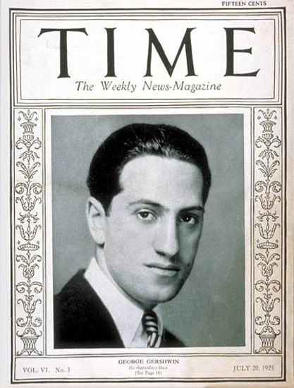 1925-07 George Gershwin Copyright Time Magazine | Time Magazine Covers 1923-1970