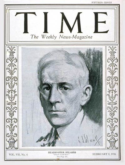 1926-02 Alfred E Stearns Copyright Time Magazine | Time Magazine Covers 1923-1970