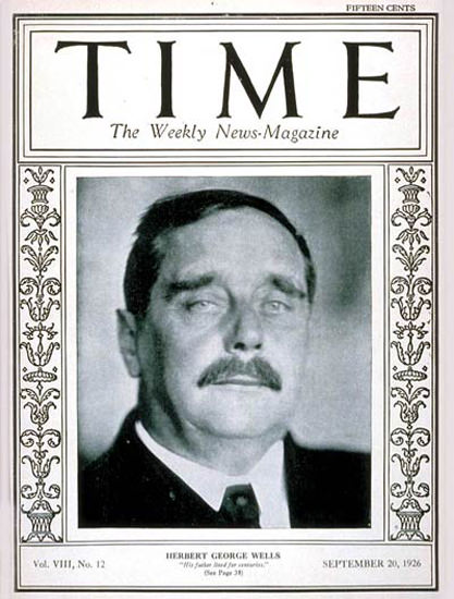 1926-09 H G Wells Copyright Time Magazine | Time Magazine Covers 1923-1970