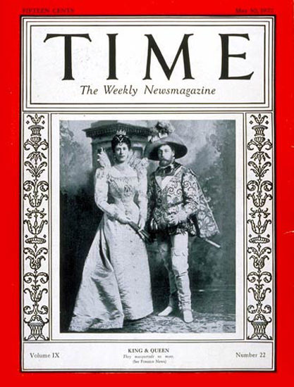 1927-05 King George V Queen Mary Copyright Time Magazine | Time Magazine Covers 1923-1970