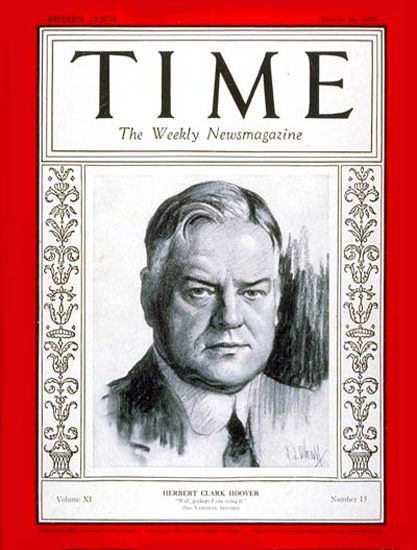 1928-03 Herbert C Hoover Copyright Time Magazine | Time Magazine Covers 1923-1970