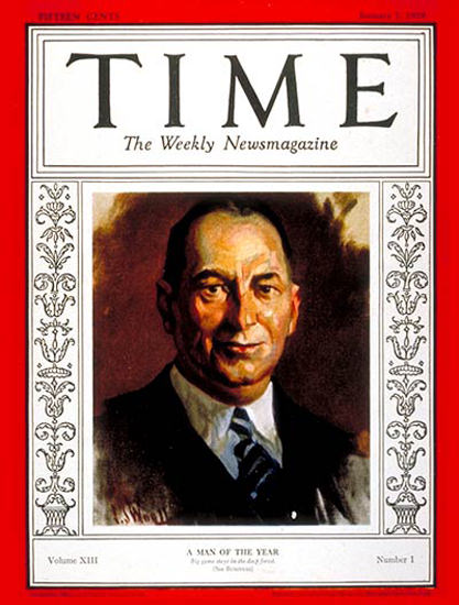 1929-01 Walter P Chrysler Copyright Time Magazine | Time Magazine Covers 1923-1970