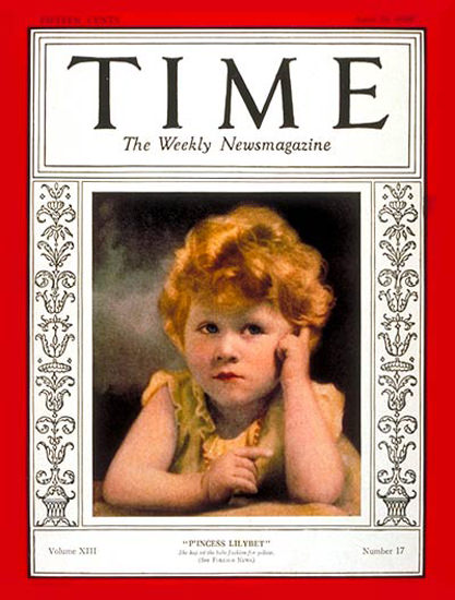 1929-04 Princess Elizabeth Copyright Time Magazine | Time Magazine Covers 1923-1970