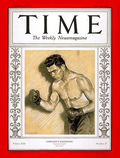 1929-06 Max Schmeling Boxing Copyright Time Magazine | Time Magazine Covers 1923-1970