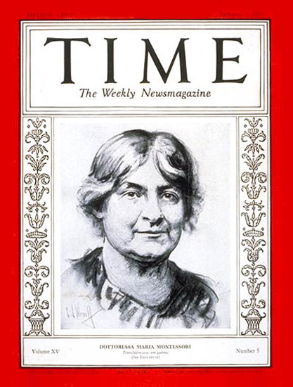 1930-02 Maria Montessori Copyright Time Magazine | Time Magazine Covers 1923-1970