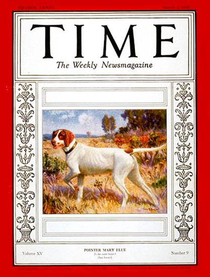 1930-03 Pointer Mary Copyright Time Magazine | Time Magazine Covers 1923-1970