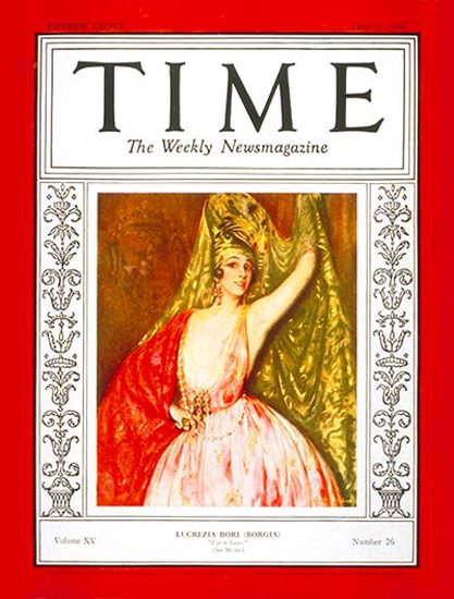 1930-06 Lucrezia Bori Copyright Time Magazine | Time Magazine Covers 1923-1970