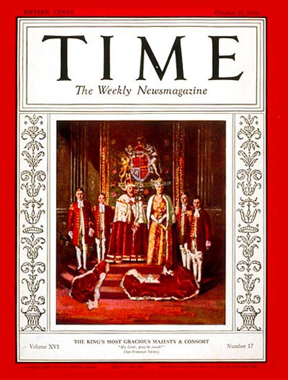 1930-10 King George V Queen Mary Copyright Time Magazine | Time Magazine Covers 1923-1970