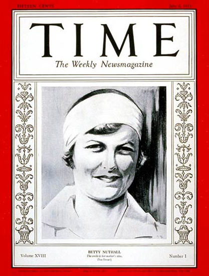 1931-07 Betty Nuthall Copyright Time Magazine | Time Magazine Covers 1923-1970