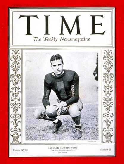 1931-11 Barry Wood Football Copyright Time Magazine | Time Magazine Covers 1923-1970