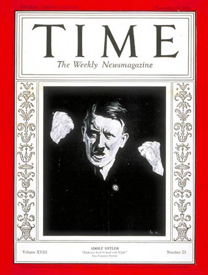 1931-12 Adolf Hitler Copyright Time Magazine | Time Magazine Covers 1923-1970