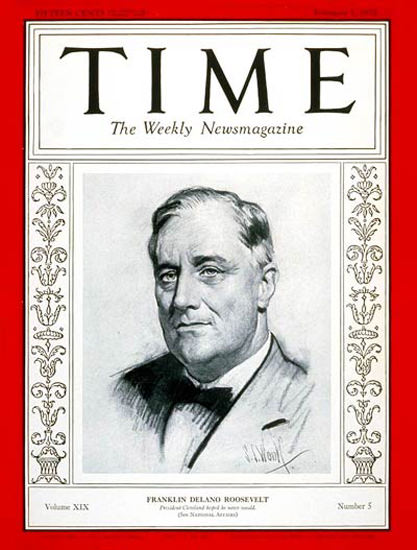 1932-02 Franklin D Roosevelt Copyright Time Magazine | Time Magazine Covers 1923-1970