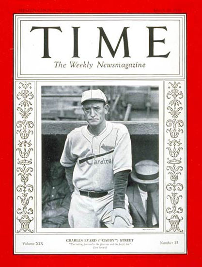 1932-03 Gabby Street Baseball Copyright Time Magazine | Time Magazine Covers 1923-1970