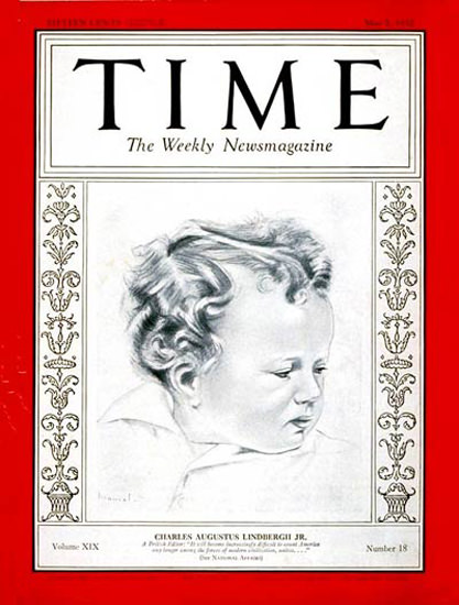 1932-05 Charles A Lindbergh Jr Copyright Time Magazine | Time Magazine Covers 1923-1970