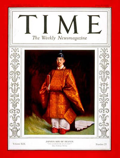 1932-06 Emperor Hirohito Copyright Time Magazine | Time Magazine Covers 1923-1970