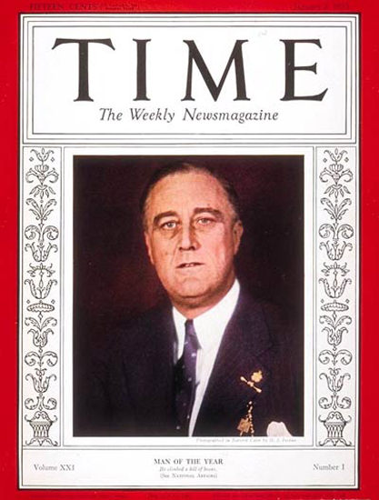 1933-01 Franklin D Roosevelt Copyright Time Magazine | Time Magazine Covers 1923-1970