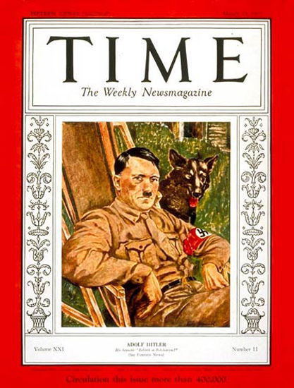 1933-03 Adolf Hitler Copyright Time Magazine | Time Magazine Covers 1923-1970