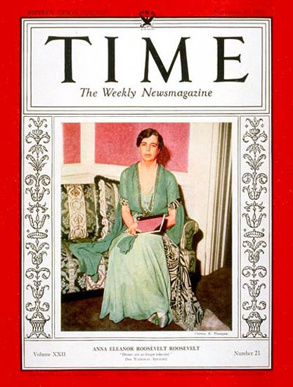 1933-11 Eleanor Roosevelt Copyright Time Magazine | Time Magazine Covers 1923-1970