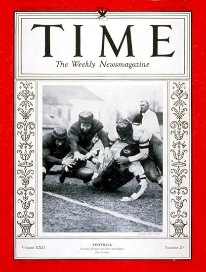 1933-11 Football Copyright Time Magazine | Time Magazine Covers 1923-1970