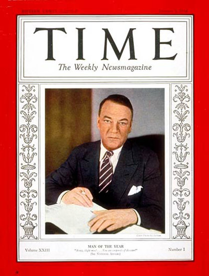 1934-01 Hugh S Johnson Copyright Time Magazine | Time Magazine Covers 1923-1970