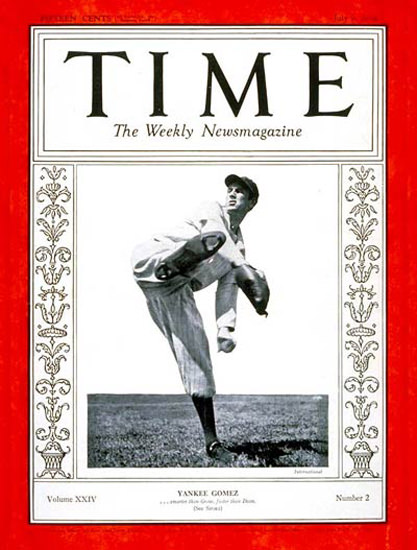 1934-07 Vernon Gomez Baseball Copyright Time Magazine | Time Magazine Covers 1923-1970