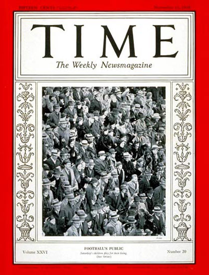 1935-11 Football Spectators Copyright Time Magazine | Time Magazine Covers 1923-1970