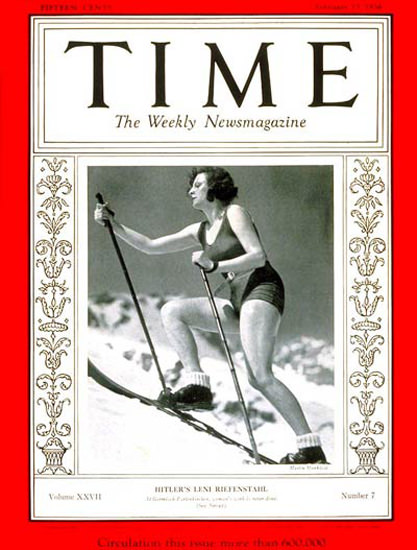 1936-02 Leni Riefenstahl Copyright Time Magazine | Time Magazine Covers 1923-1970