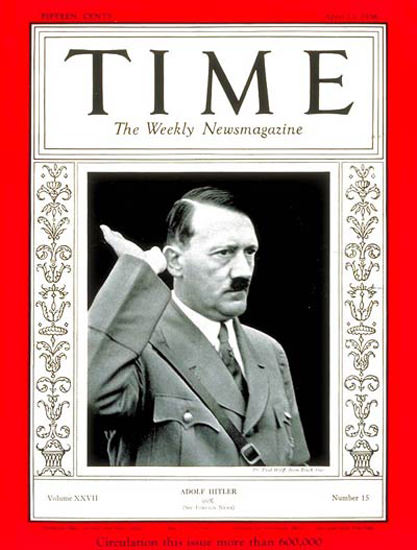 1936-04 Adolf Hitler Copyright Time Magazine | Time Magazine Covers 1923-1970