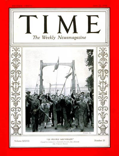 1936-06 French Strikers Copyright Time Magazine | Time Magazine Covers 1923-1970