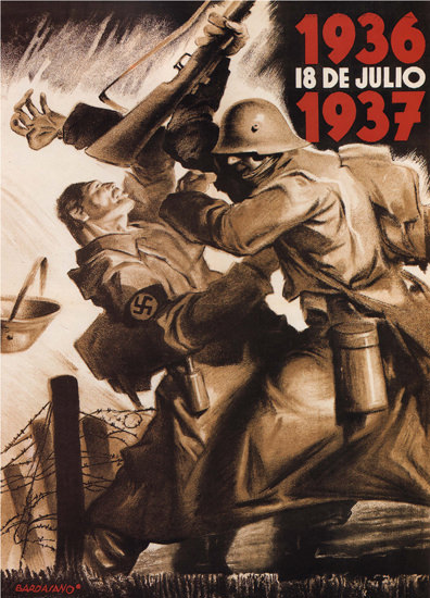 1936 18 De Julio 1937 Spain Espana | Vintage War Propaganda Posters 1891-1970