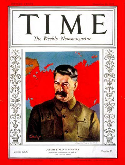 1937-12 Joseph Stalin Copyright Time Magazine | Time Magazine Covers 1923-1970