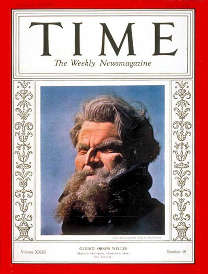 1938-05 Orson Welles Copyright Time Magazine | Time Magazine Covers 1923-1970