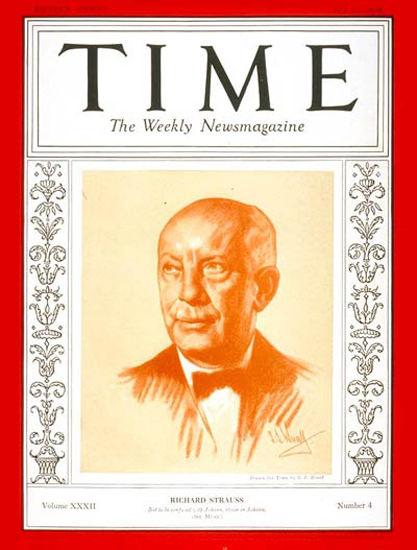 1938-07 Richard Strauss Copyright Time Magazine | Time Magazine Covers 1923-1970