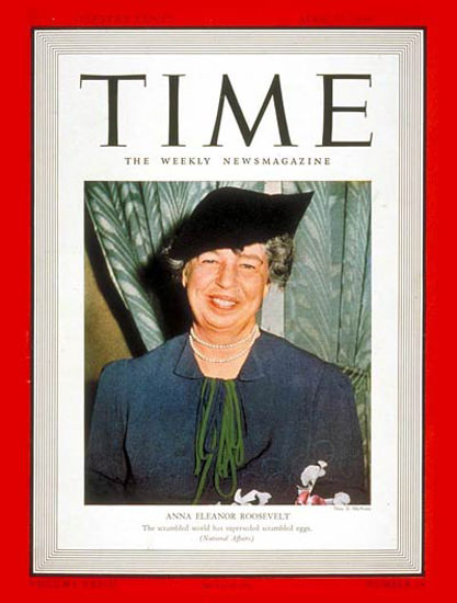 1939-04 Eleanor Roosevelt Copyright Time Magazine | Time Magazine Covers 1923-1970