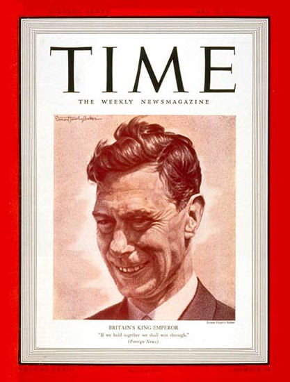 1939-05 King George VI Copyright Time Magazine | Time Magazine Covers 1923-1970