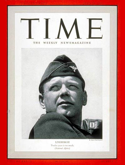 1939-06 Charles A Lindbergh Copyright Time Magazine | Time Magazine Covers 1923-1970