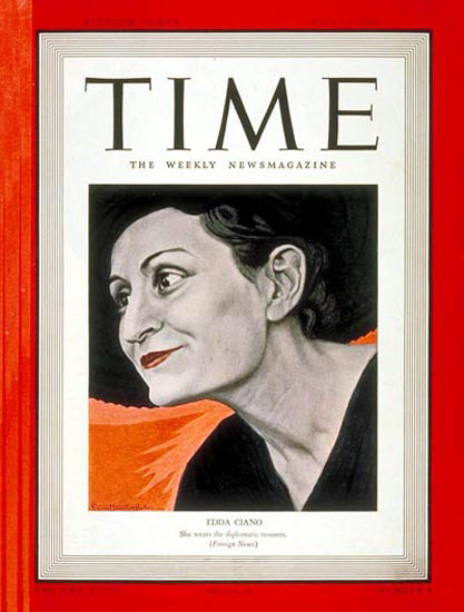 1939-07 Edda Ciano Copyright Time Magazine | Time Magazine Covers 1923-1970