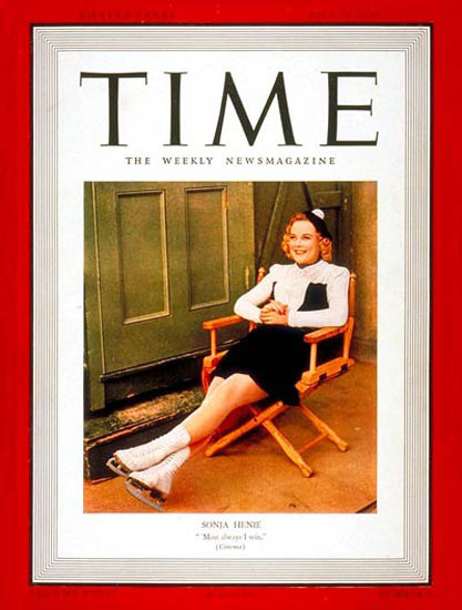 1939-07 Sonja Henie Copyright Time Magazine | Time Magazine Covers 1923-1970