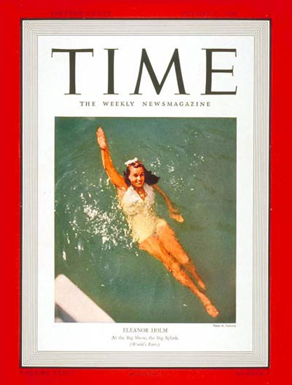 1939-08 Eleanor Holm Copyright Time Magazine | Time Magazine Covers 1923-1970