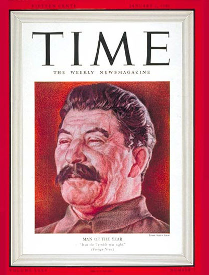 1940-01 Joseph Stalin Copyright Time Magazine | Time Magazine Covers 1923-1970