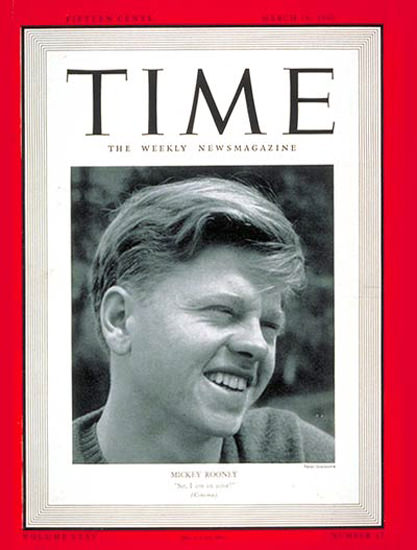 1940-03 Mickey Rooney Copyright Time Magazine | Time Magazine Covers 1923-1970