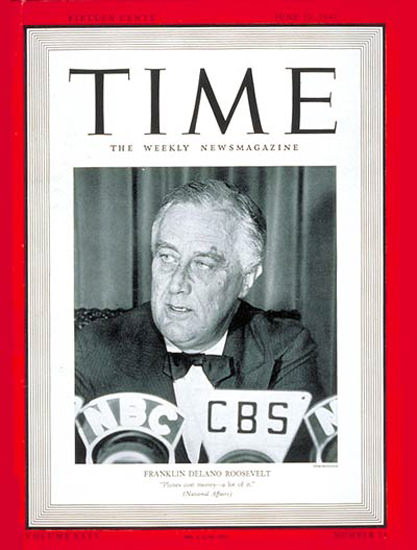 1940-06 Franklin Delano Roosevelt Copyright Time Magazine | Time Magazine Covers 1923-1970