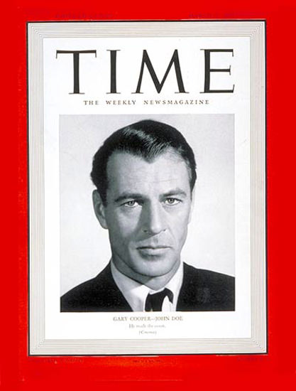 1941-03 Gary Cooper Copyright Time Magazine | Time Magazine Covers 1923-1970