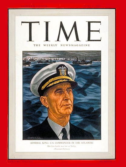 1941-06 Admiral Ernest J King Copyright Time Magazine | Time Magazine Covers 1923-1970